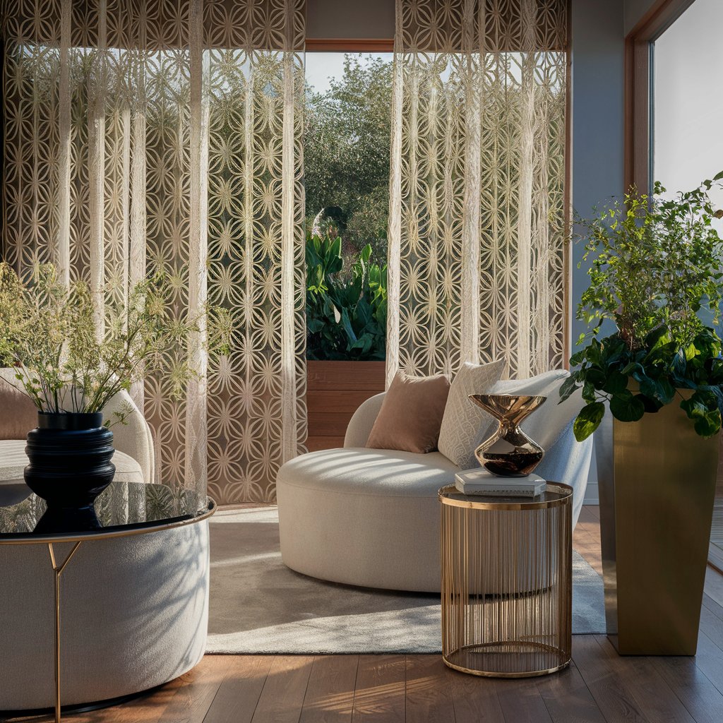 Sheer curtain in an elegant room setting